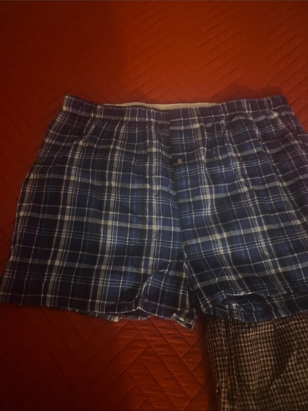 2 Men’s Plaid Boxer Shorts Set - Blue & Brown Plaid